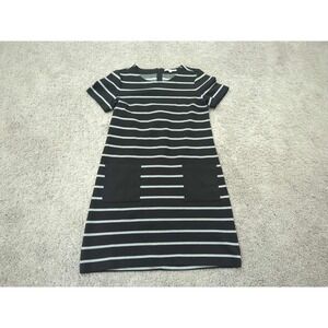 Gap Shift Dress Womens Small Black‎ Striped Short Sleeve Stretch Knit